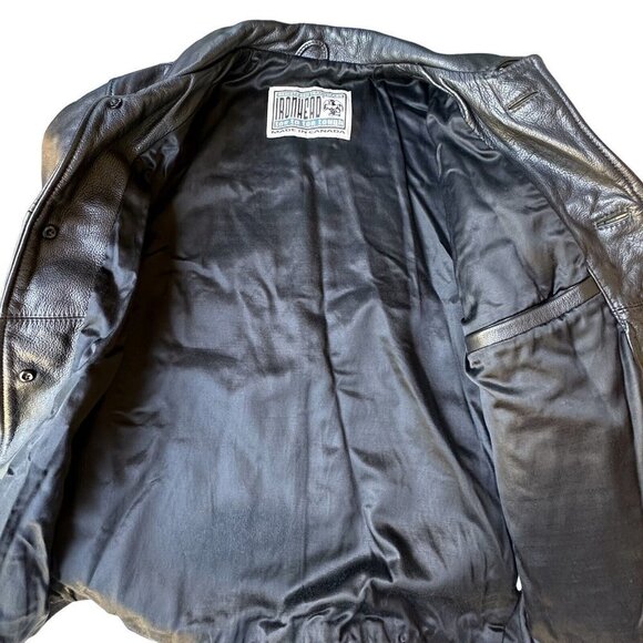 Ironhead Jacket‎ Motorcycle Leather Black Button-Up Pockets Women's Size XS VTG - Picture 5 of 13